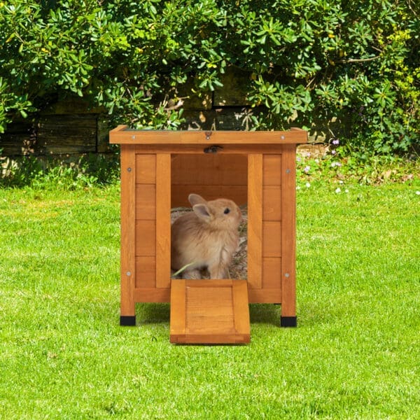 Modern Wooden Rabbit Cat Dog Hutch Bright Orange