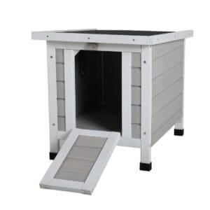 Modern Wooden Rabbit Cat Dog Hutch Gray