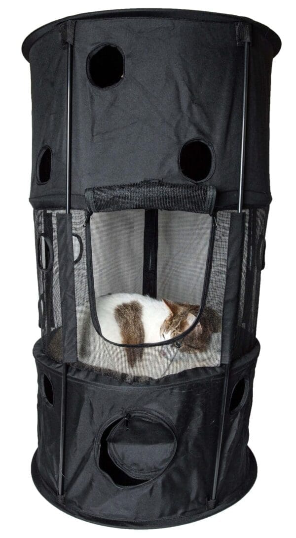 Pet Life Climbertree Play-Active Cat House Black Khaki