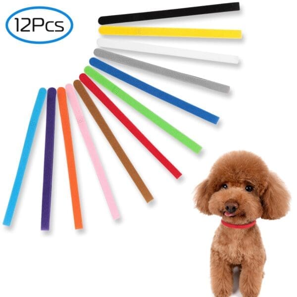 12 Colors Whelping Puppy ID Collars Adjustable Large Standard - Large