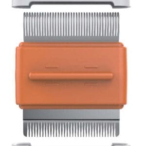 Zipocket 2-in-1 Travel Grooming Pet Comb Orange Grey Blue - Orange