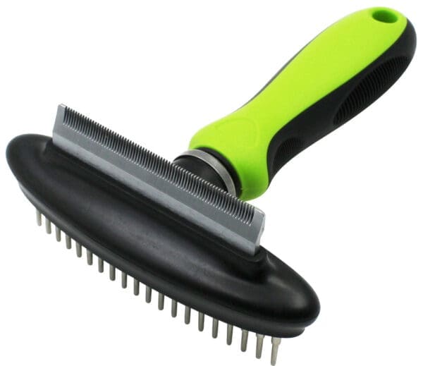 Flex Series Dual-Sided Grooming Pet Rake Orange, Green - Image 2