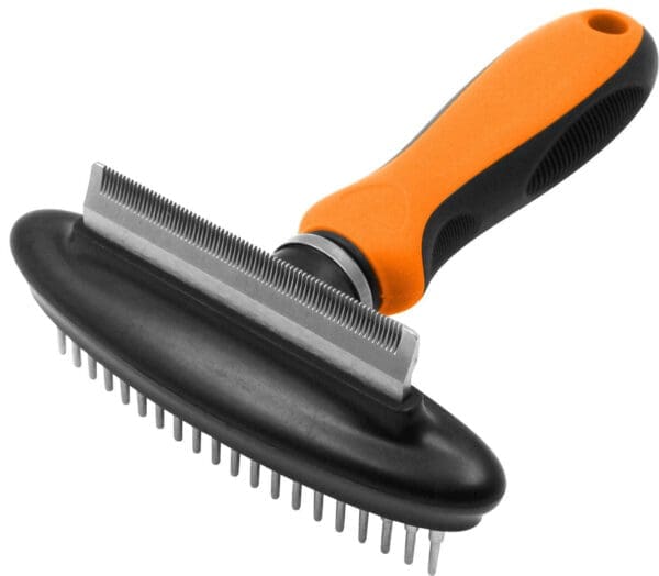 Flex Series Dual-Sided Grooming Pet Rake Orange Green