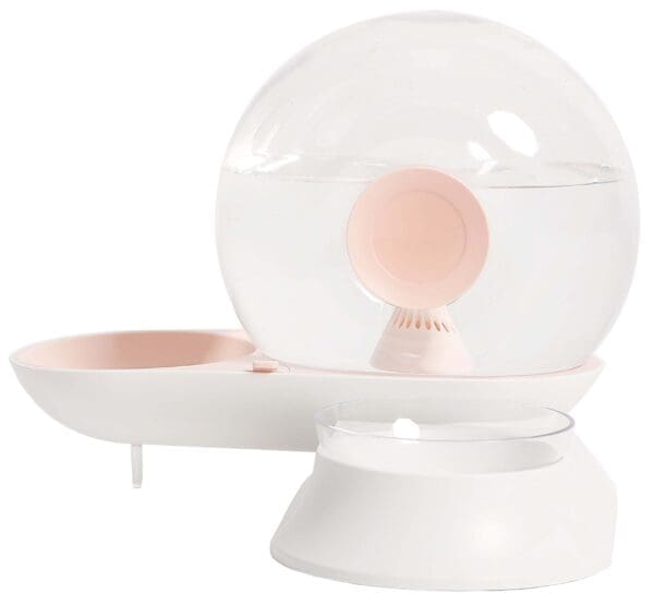 Auto-Myst Snail Shaped Water Dispenser and Food Bowl Various Colors - Pink