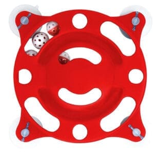 Sticky-Swipe Interactive Suction Cup Cat Toy Red Black - Red