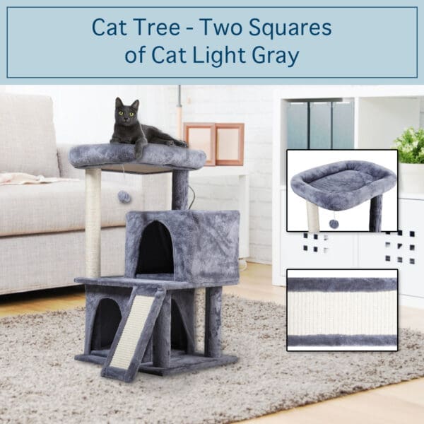 Double-layer Cat Tree Light Gray