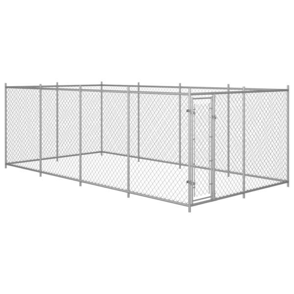 Outdoor Dog Kennel Silver