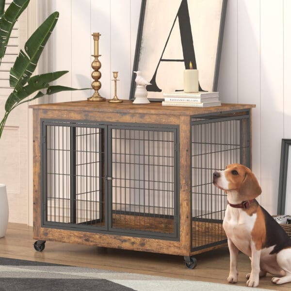 Furniture Dog Cage Rustic Brown