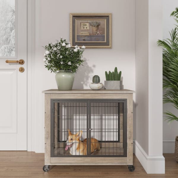 Furniture Dog Cage Grey