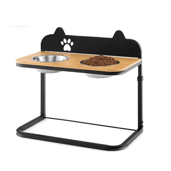 Elevated Pet Feeder Station Black and Natural Style A Style B