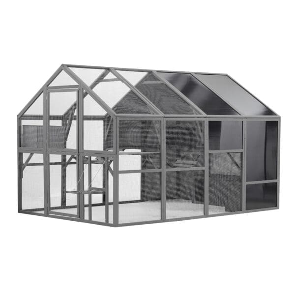 Luxury Cat Cage Outdoor Wooden Catio Gray