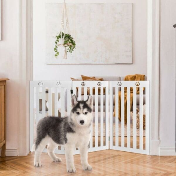 36 Inch Folding Pet Gate White