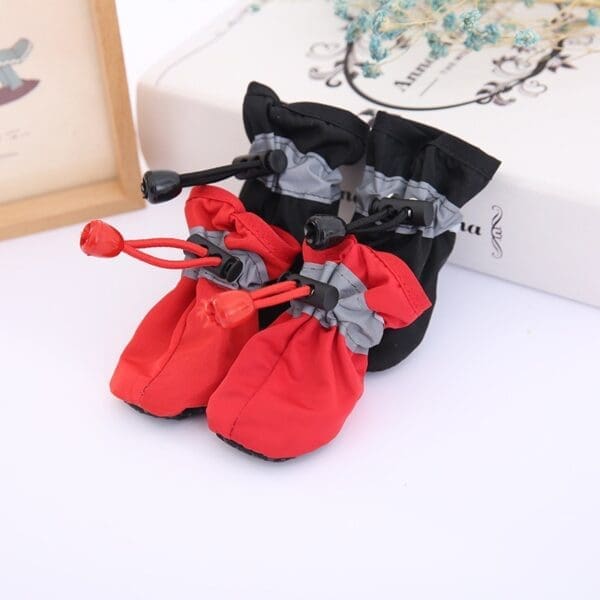 4pcs Dog Shoes Waterproof White L