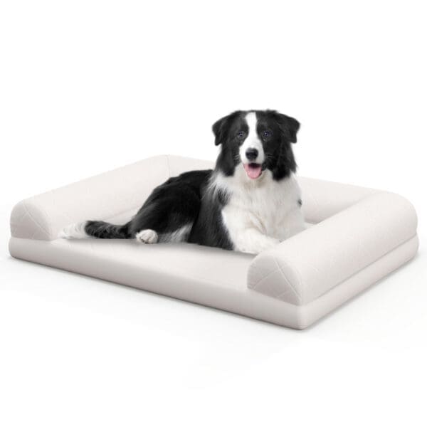 Egg-Foam Dog Crate Bed Beige