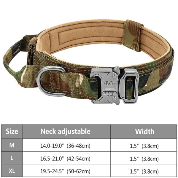 Military Blue XL Tactical Pet Collar with Handle