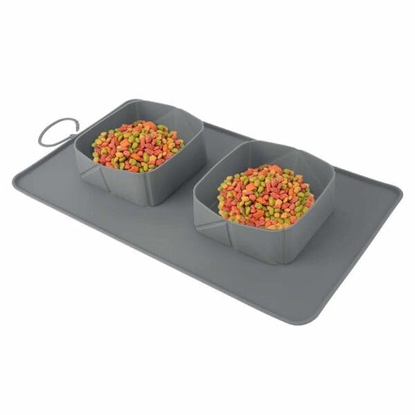 Pet Collapsible Dog Bowl Gray