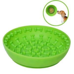 Pet Dog Slow Bowl Feeder Green