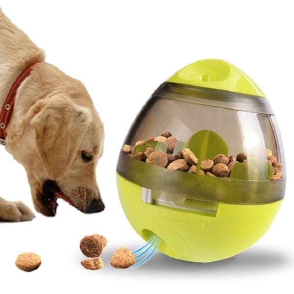 Pet Dog Treat Toy Tumble Leaky Ball Yellow Green