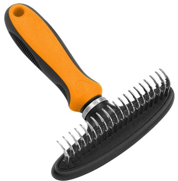 Pet Life Flex Series Dematter Grooming Rake Orange