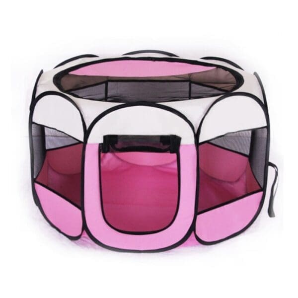 Portable Foldable Pet Playpen Pink-Beige