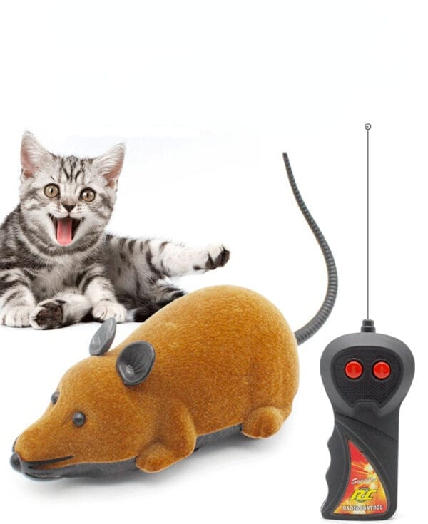 Remote Control Electric Mouse Pet Toy Dark Brown