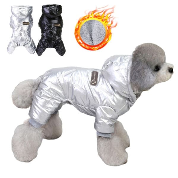 Silver Winter Warm Pet Dog Jumpsuit M