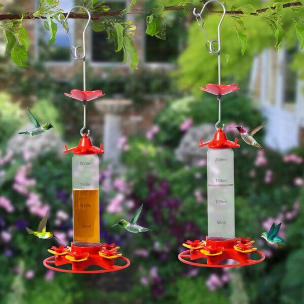 1pc Hummingbird Feeder for Outdoor Decor Hanging Red