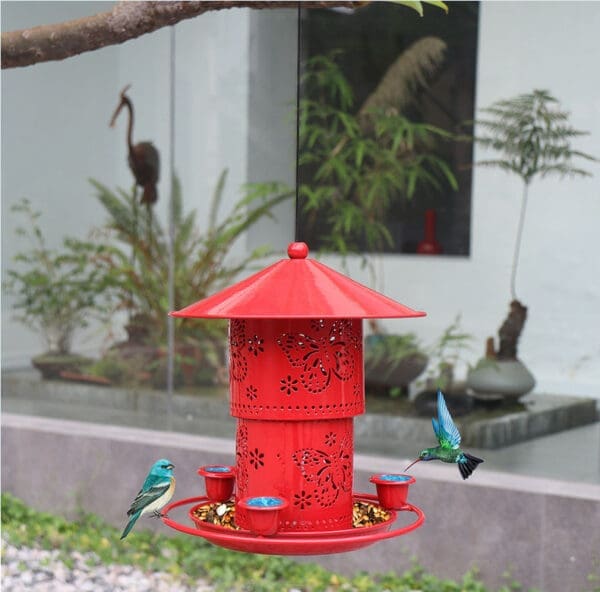 Hanging Hummingbird Feeder Red Stretchable