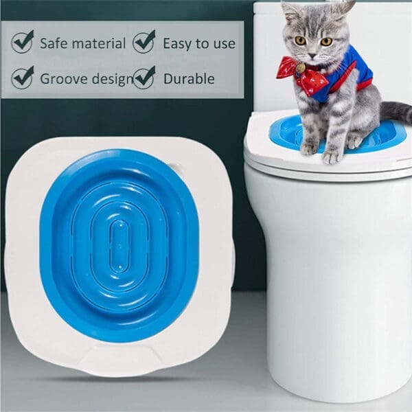 Cat Toilet Trainer Pet Supplies Pink Blue Gray - Cat toilet trainer-blue