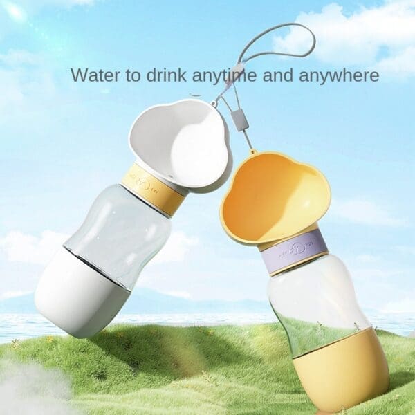 Portable Dog Water Bottle Various Sizes and Colors - Common to cats and dogs White clouds large -600ml