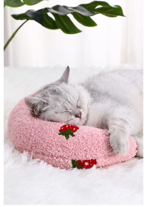 Cat U-shaped Pillow 24207cm Yellow Pink White Blue