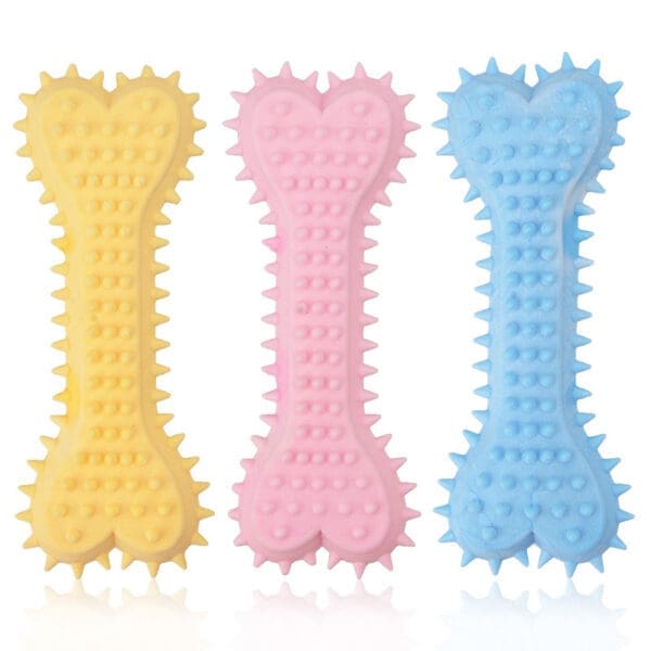 Dog Grinding Teeth Toys 2pcs Blue, Pink, Yellow - Image 3