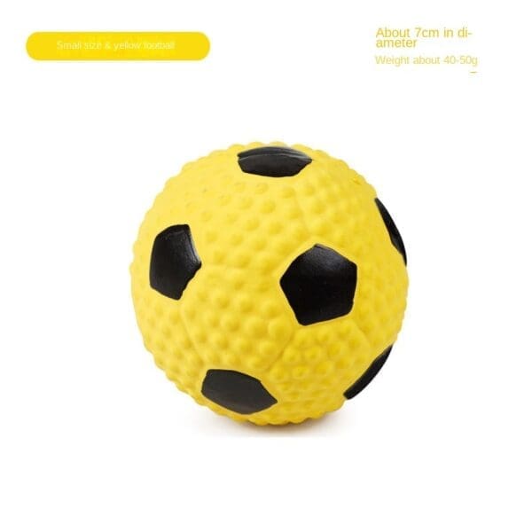 Squeaky Dog Toys Natural Latex Rubber Various Styles - Small yellow football