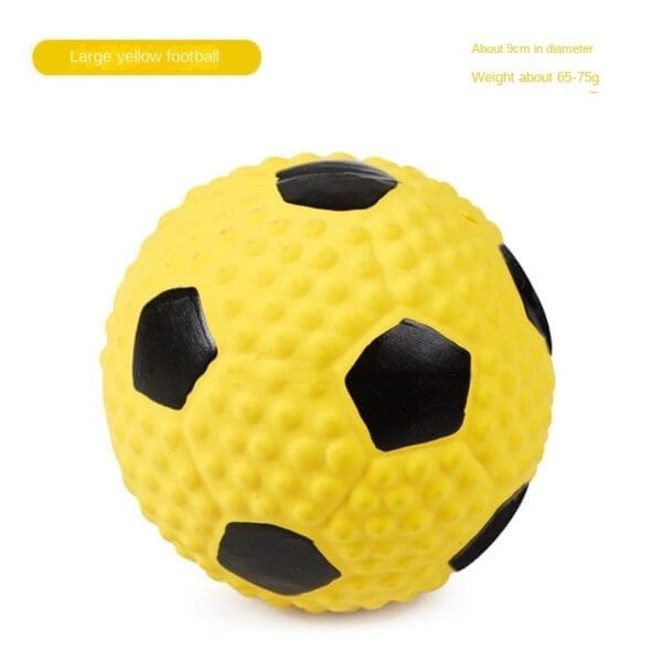 Squeaky Dog Toys Natural Latex Rubber Various Styles - Large yellow football