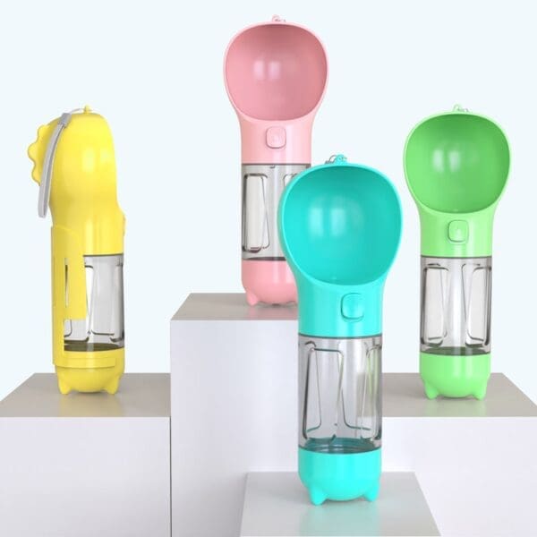 Multifunction Pet Dog Water Bottle S 300ML Pink, Green, Yellow, Blue - Image 4