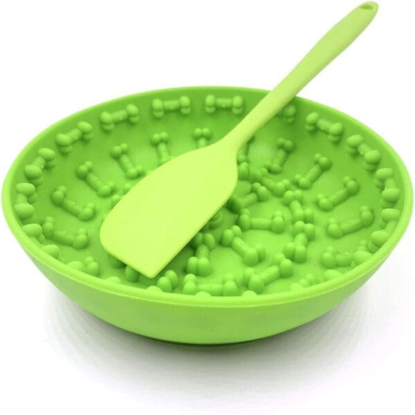 Silicone Slow Food Pet Bowl BD055-green BD055-blue - BD055-green