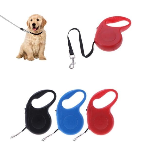 Durable Dog Leash Retractable Red Black Blue 3m 5m - BLUE 3M