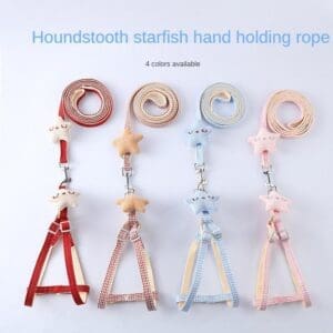 Adjustable Dog Rope Leash Khaki Pink Red Sky Blue Bust 24-33cm Bust 27-44cm - Khaki bust 24-33cm