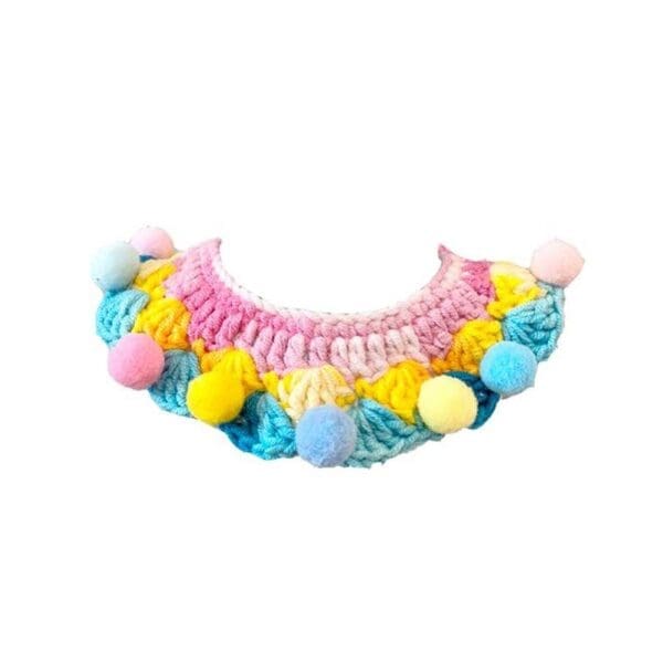 Pink Blue Yellow Pet Knitted Collar Default