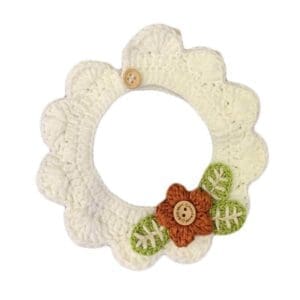 White Flower Pet Knitted Collar Default