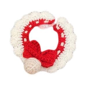 Red Handmade Knitted Cat Dog Collar Default