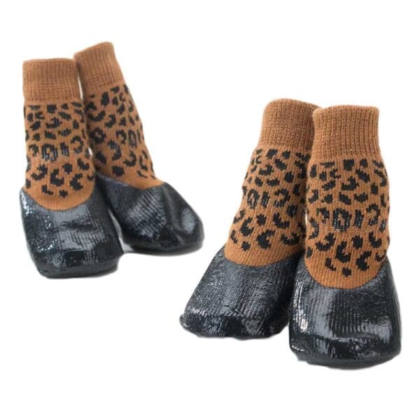 Leopard Print Dog Knitted Socks Default