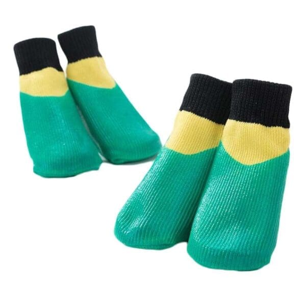 Dog Knitted Socks Green Yellow Default