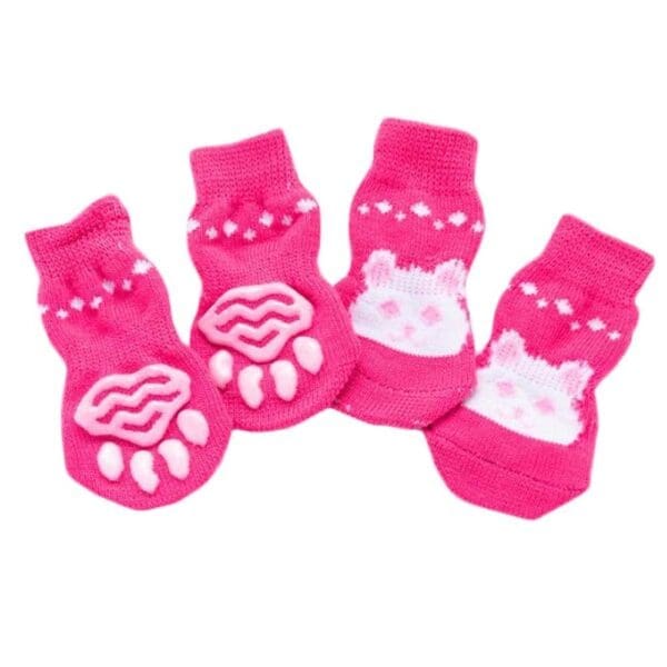 Knitted Socks Pink Rabbit Pattern Default