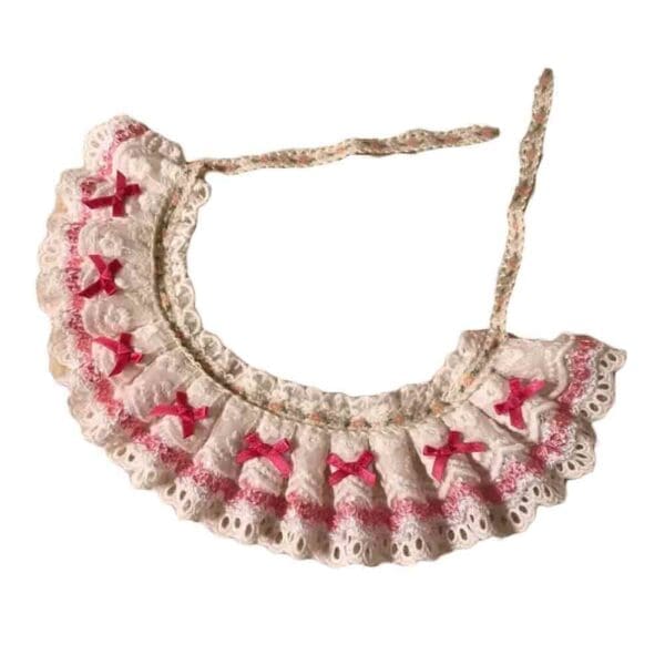 Handmade Pink Bowknot Lace Collar Default