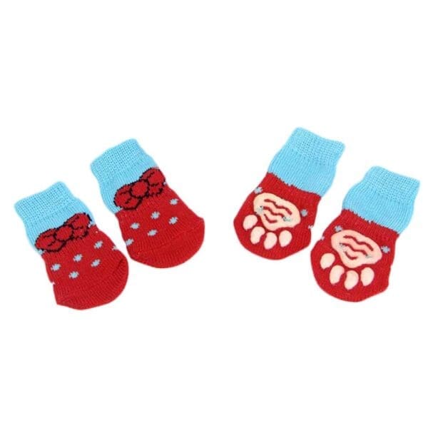 Knit Dog Socks Red Bowknots Default