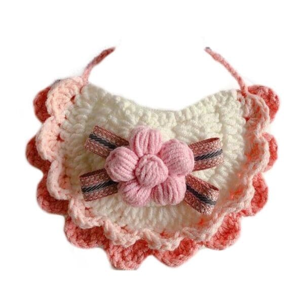 Pink Flower Handmade Crochet Collar Default