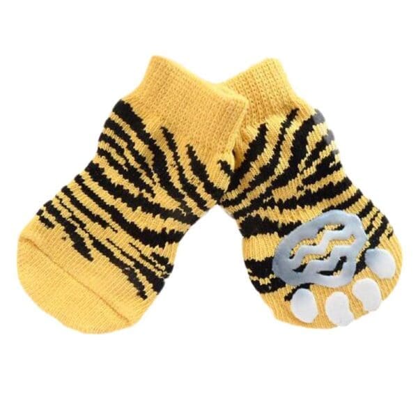 Yellow Tiger Stripes Dog Socks Default