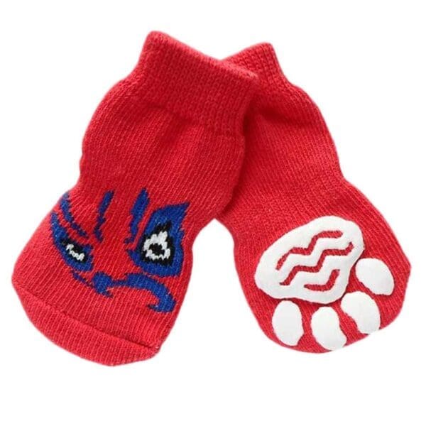 Red Chinese Opera Face Dog Socks Default