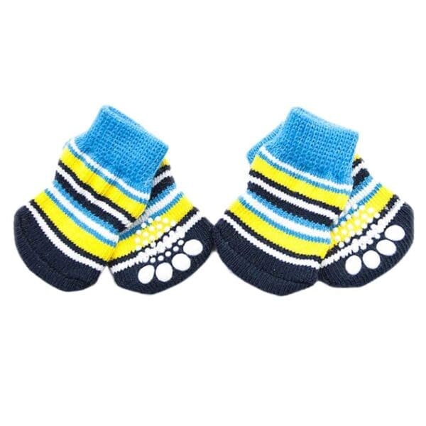 Blue Yellow Striped Pet Socks Default